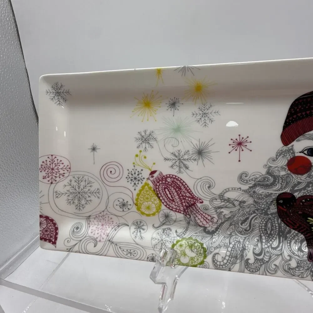 Neiman Marcus Limited Exclusive CHRISTMAS SANTA SERVING PLATTER TRAY RECTANGLE